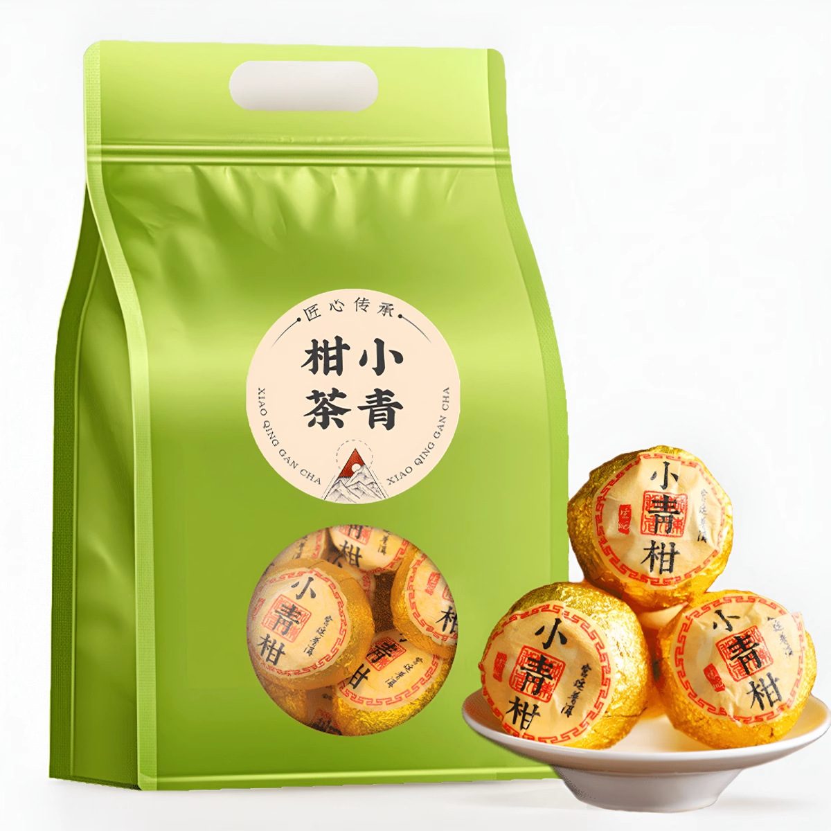 新会小青柑陈皮普洱熟茶散袋装250g