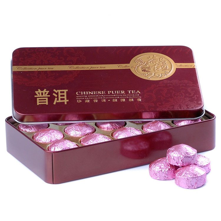七彩荷叶花茶 荷叶普洱迷你小金沱 铁盒装