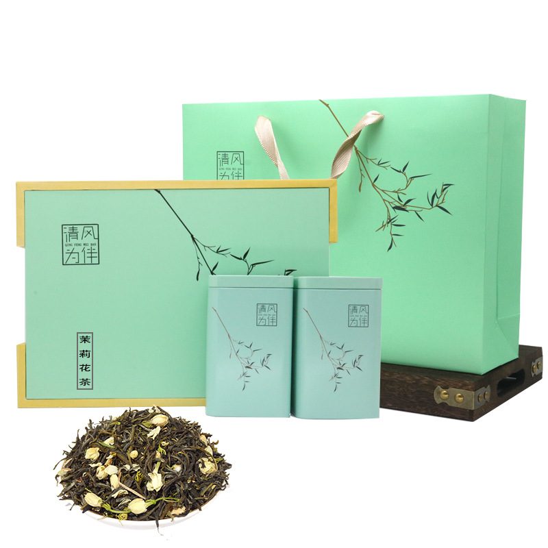 茉莉花茶茶叶礼盒 半斤装 铁观音 碧螺春 毛尖绿茶