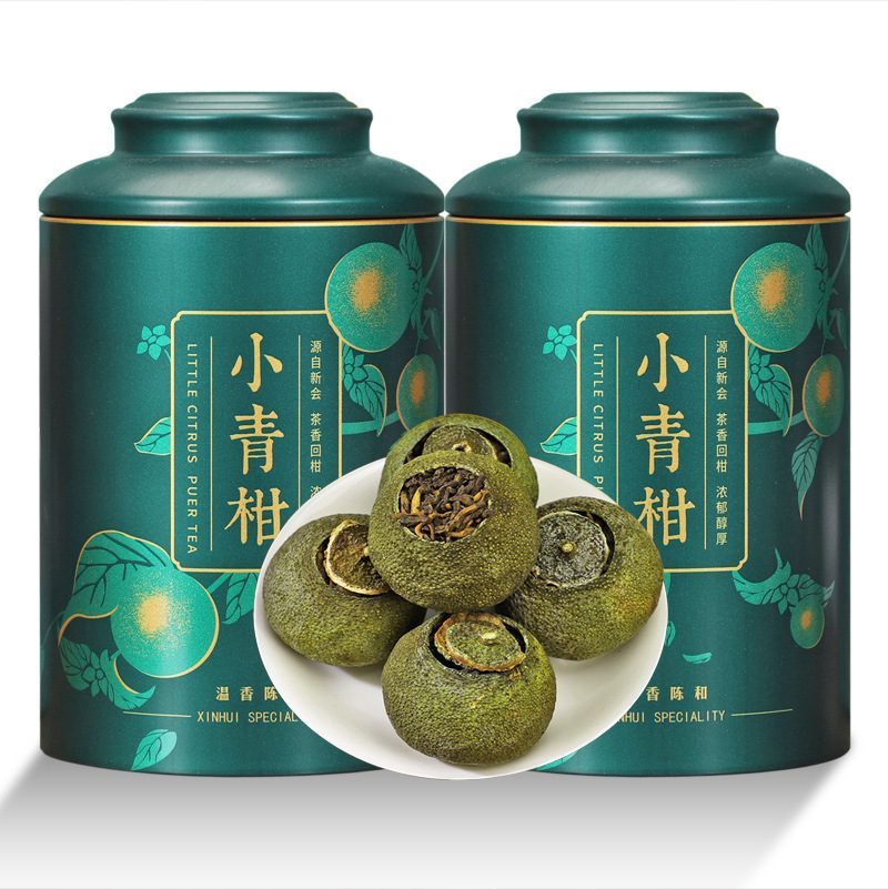 新会小青柑茶叶，云南普洱熟茶陈皮柑普茶罐装礼盒