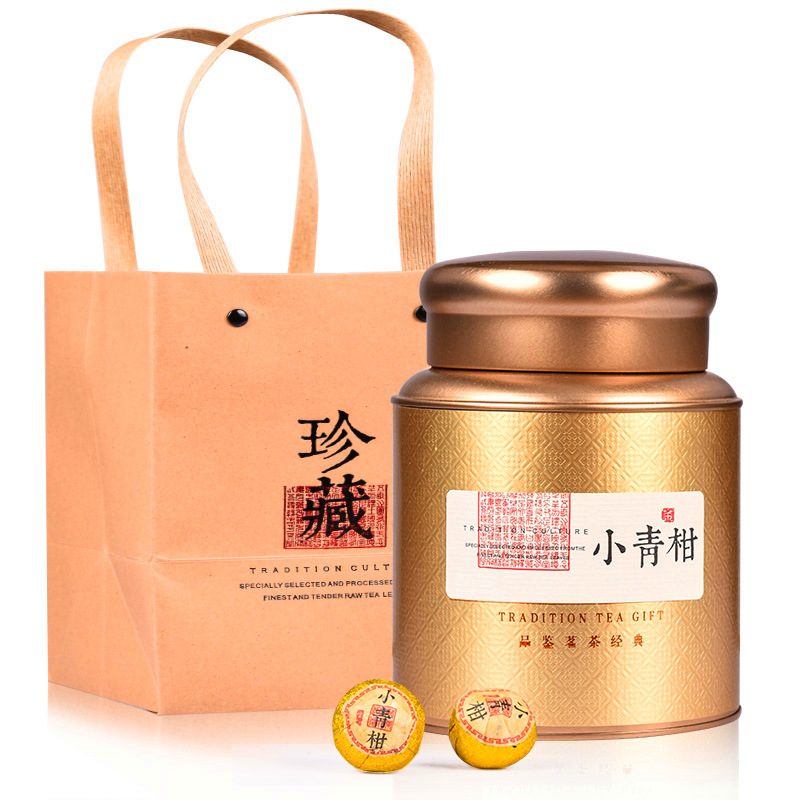正宗小青柑普洱茶礼盒，云南古树熟茶陈皮柑普茶