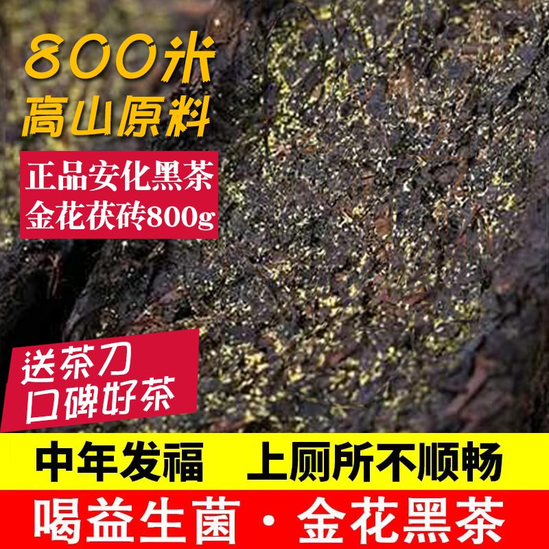 2013年陈年金花黑茶茯砖茶与天尖茶