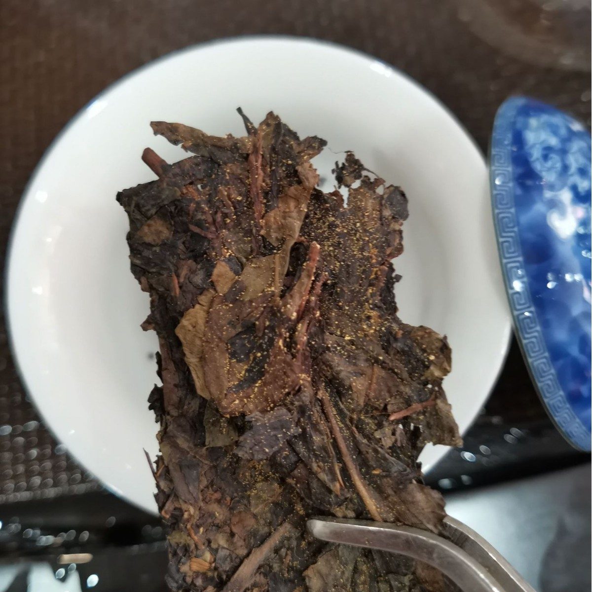 2015年安化黑茶金花手筑茯砖茶老陈茶