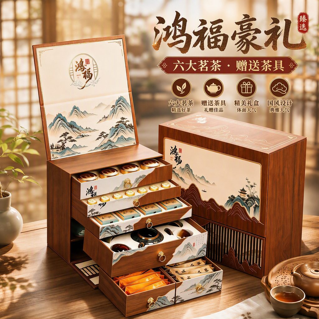 高档茶叶礼盒：大红袍、金骏眉、武夷红茶、正山小种