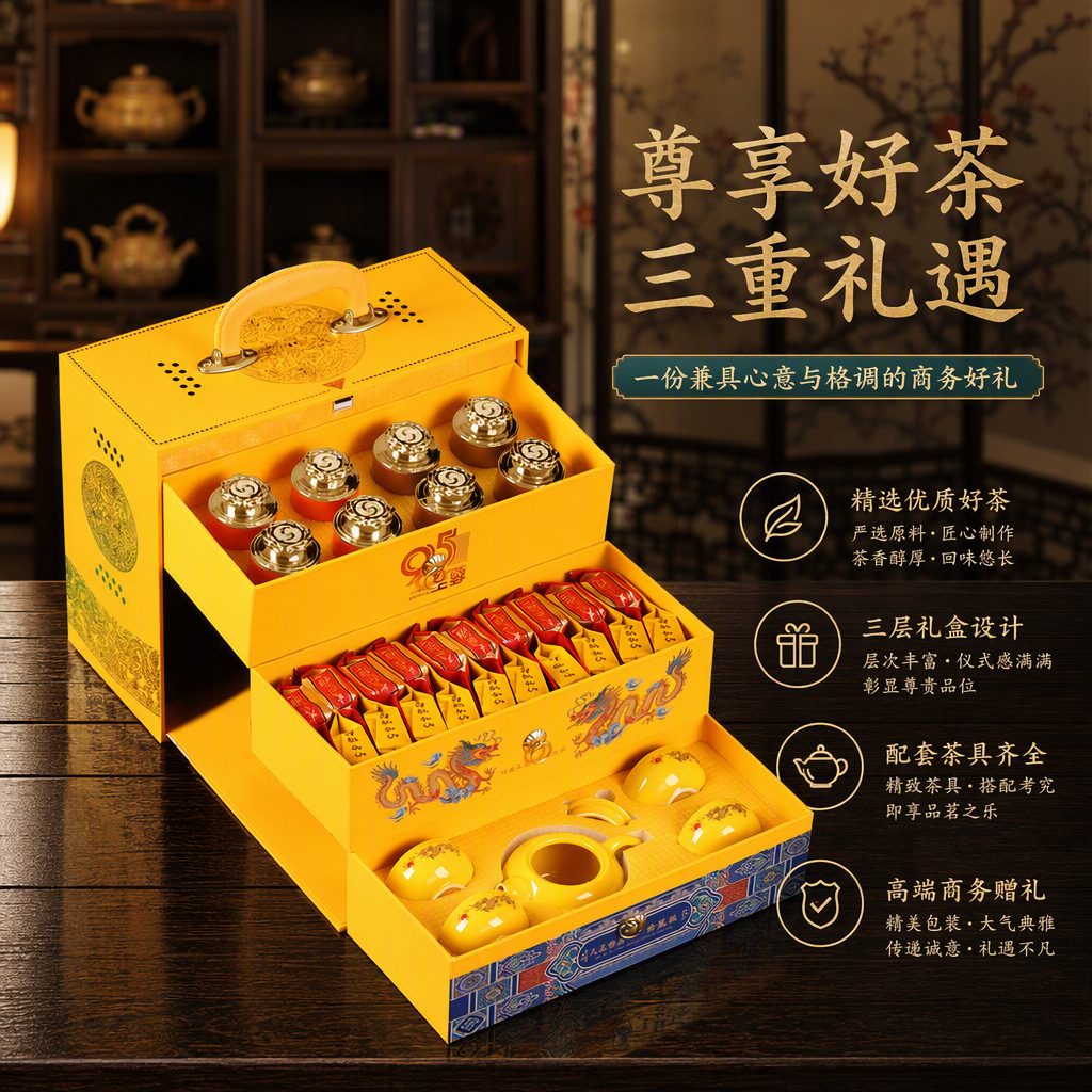 四大名茶红茶礼盒：正山小种、金骏眉、高枞水仙、大红袍