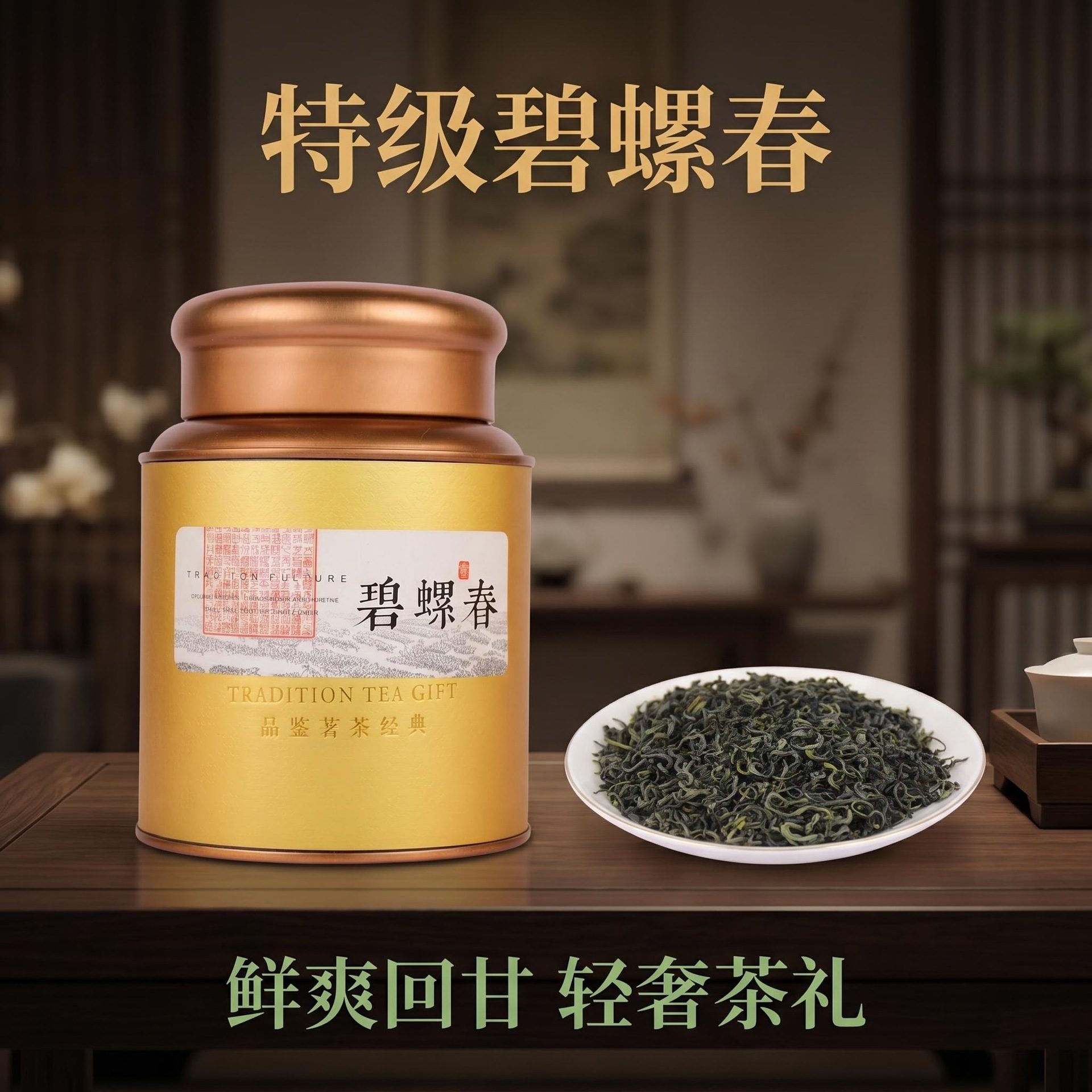 特级明前苏州碧螺春绿茶浓香型春茶250g罐装
